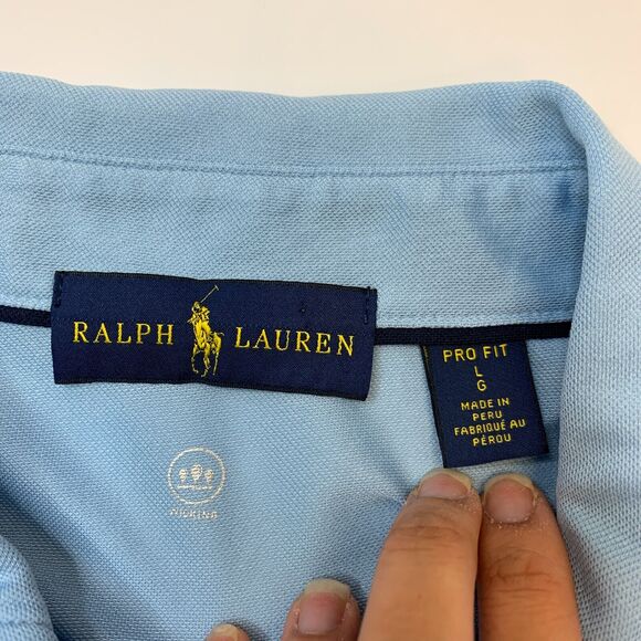 Polo Ralph Lauren Pro Fit Shirt Mens L Large Light Blue Moisture Wicking Active - Picture 8 of 10